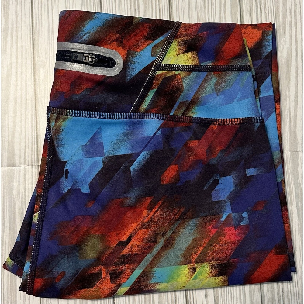 EUC Athleta Colorburst Sonar Tight‎ Legging Zip Pocket Women's Size Medium